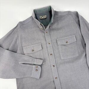 Vtg Backpacker Classic Sport Shirt Heavy Flannel Men's XL Work‎ Gray Button Down